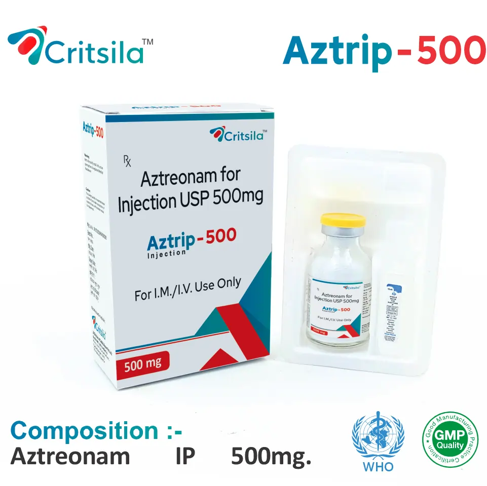 Aztreonam 500mg Injection | Antibiotic Segment | Best Price for PCD Pharma Franchise